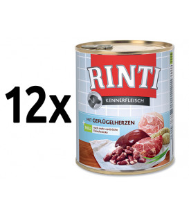12x konzerva RINTI Kennerfleisch hydinové srdiečka 800g