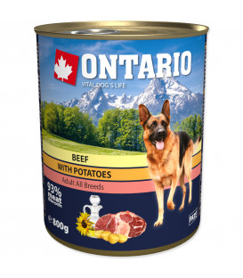 Konzerva ONTARIO Dog Beef, Potatos and Sunflower Oil 800g