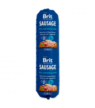 12x saláma BRIT Premium Dog Sausage MIX 800g