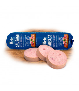 12x saláma BRIT Premium Dog Sausage Turkey 800g