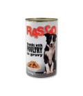 Konzerva RASCO Dog hydinové kúsky v šťave 1240g